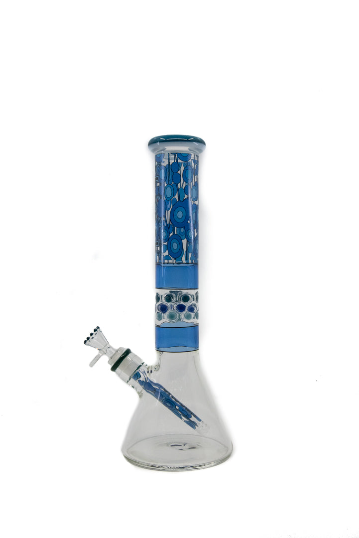 Cheech Glass 14" Blue Dot Beaker - The Bong Shop