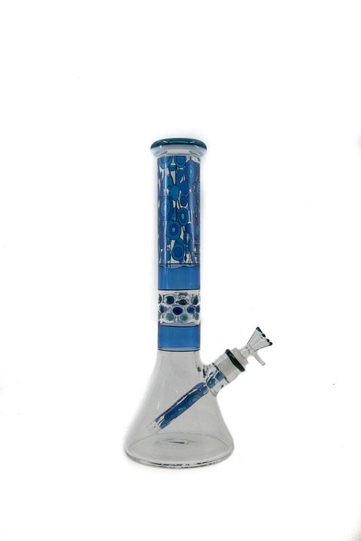 Cheech Glass 14" Blue Dot Beaker - The Bong Shop