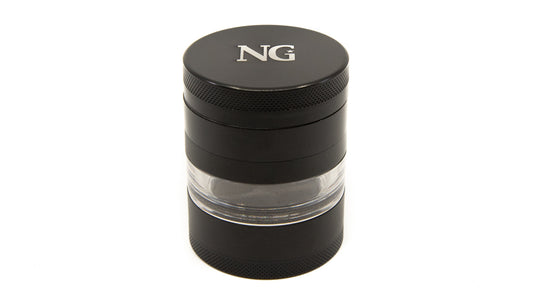 Nice Glass 4 Piece Grinder Black - The Bong Shop