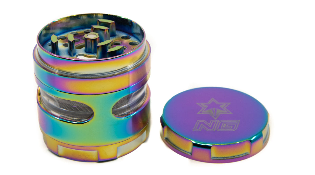Nice Glass Oil Slick 4 Piece Grinder - The Bong Shop