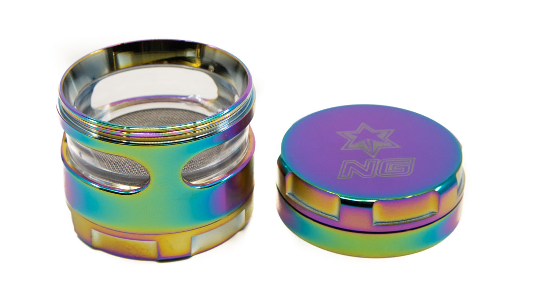 Nice Glass Oil Slick 4 Piece Grinder - The Bong Shop