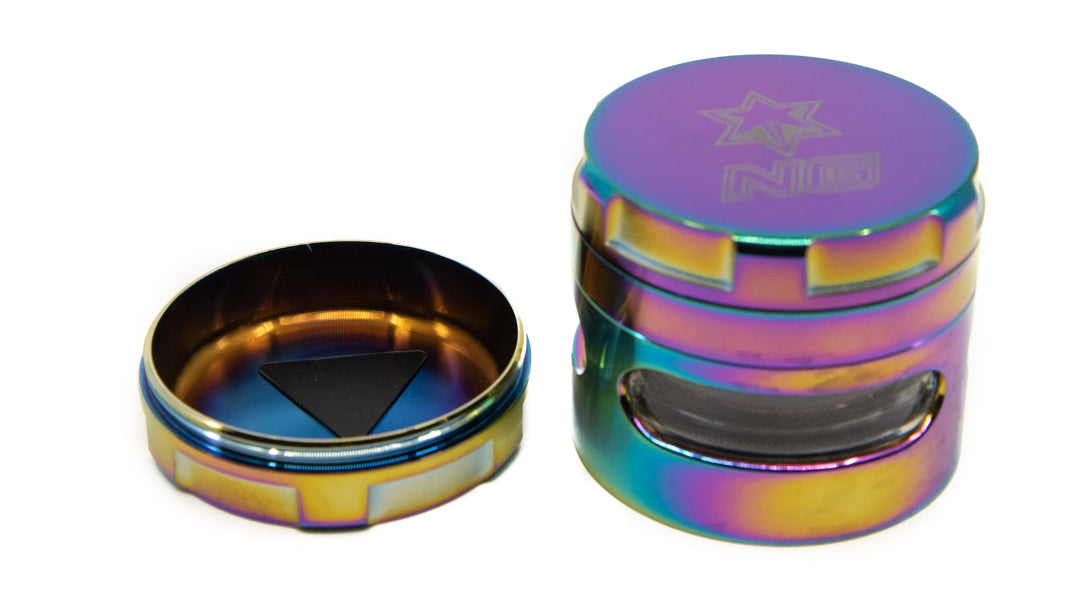 Nice Glass Oil Slick 4 Piece Grinder - The Bong Shop
