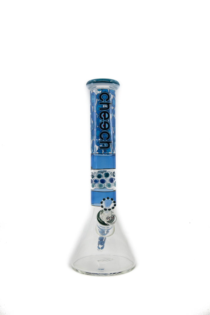 Cheech Glass 14" Blue Dot Beaker - The Bong Shop 