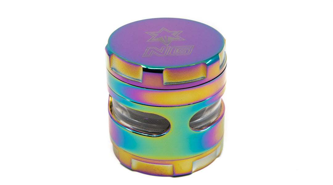 Nice Glass Oil Slick 4 Piece Grinder - The Bong Shop 